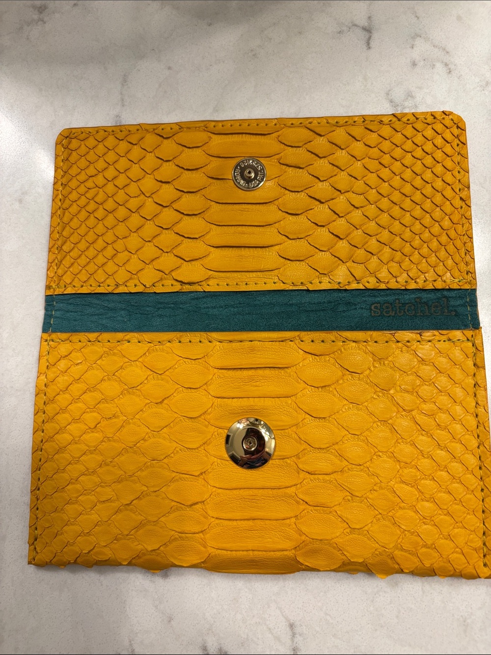 Beautiful Satchel Yellow Python Snap Wallet - Picture 3 of 5